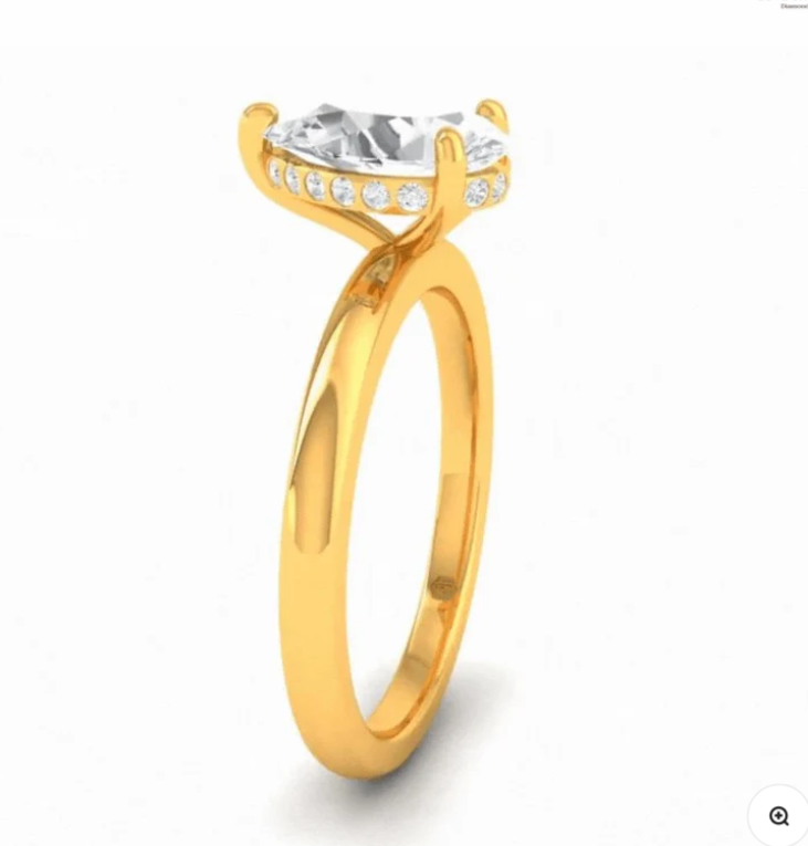 CERTIFIED 18ct GOLD PEAR DIAMOND HIDDEN HALO ENGAGEMENT RING 1.50ct