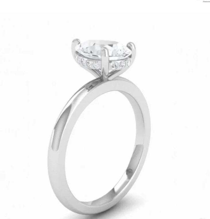 CERTIFIED PLATINUM PEAR DIAMOND HIDDEN HALO ENGAGEMENT RING 1.50ct