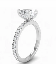 Load image into Gallery viewer, CERTIFIED PLATINUM PEAR DIAMOND HIDDEN HALO AND DIAMOND BAND ENGAGEMENT RING 1.00ct
