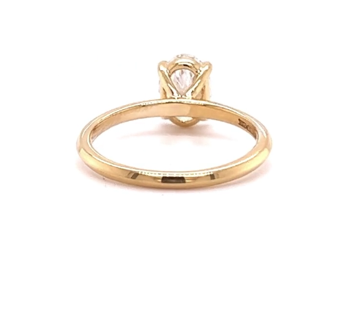 CERTIFIED 18ct GOLD OVAL DIAMOND ENGAGEMENT RING 0.90ct