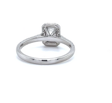 Load image into Gallery viewer, CERTIFIED EMERALD CUT DIAMOND HALO ENGAGEMENT RING 1.00ct
