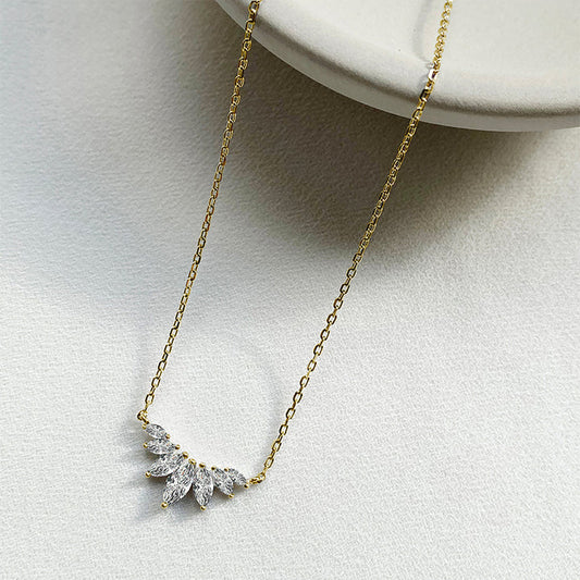 CARAT LONDON TULISA MARQUISE NECKLACE GOLD VERMEIL