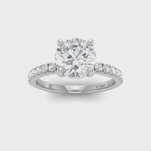 Load and play video in Gallery viewer, CERTIFIED PLATINUM LAB GROWN DIAMOND BRILLIANT CUT ENGAGEMENT RING WITH HIDDEN HALO 1.20ct
