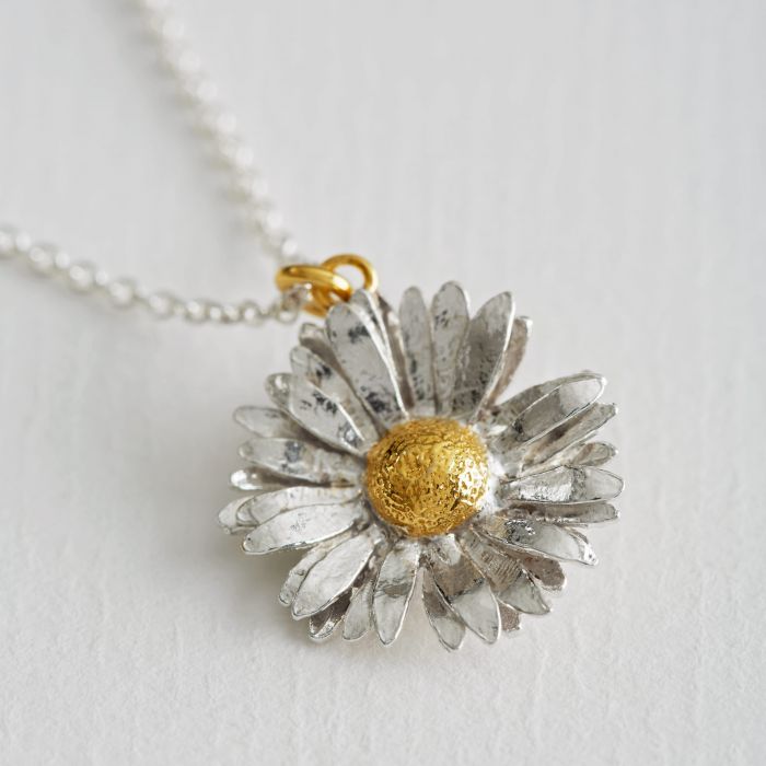 Alex Monroe - Big Daisy Necklace - Silver & Gold