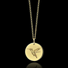 Load image into Gallery viewer, Catherine Zoraida GOLD HUMMINGBIRD DISC NECKLACE
