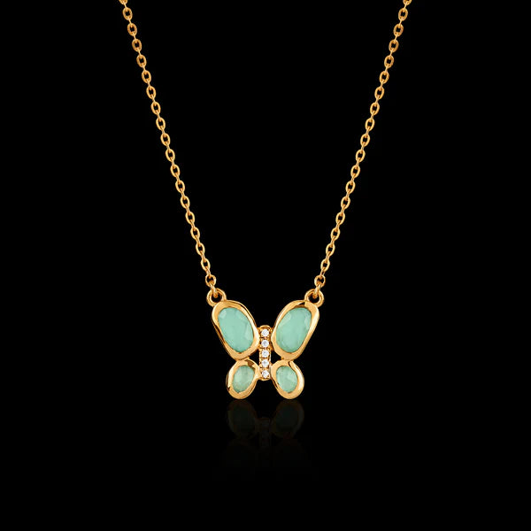 Catherine Zoraida CHRYSOPRASE POLKI BUTTERFLY PENDANT