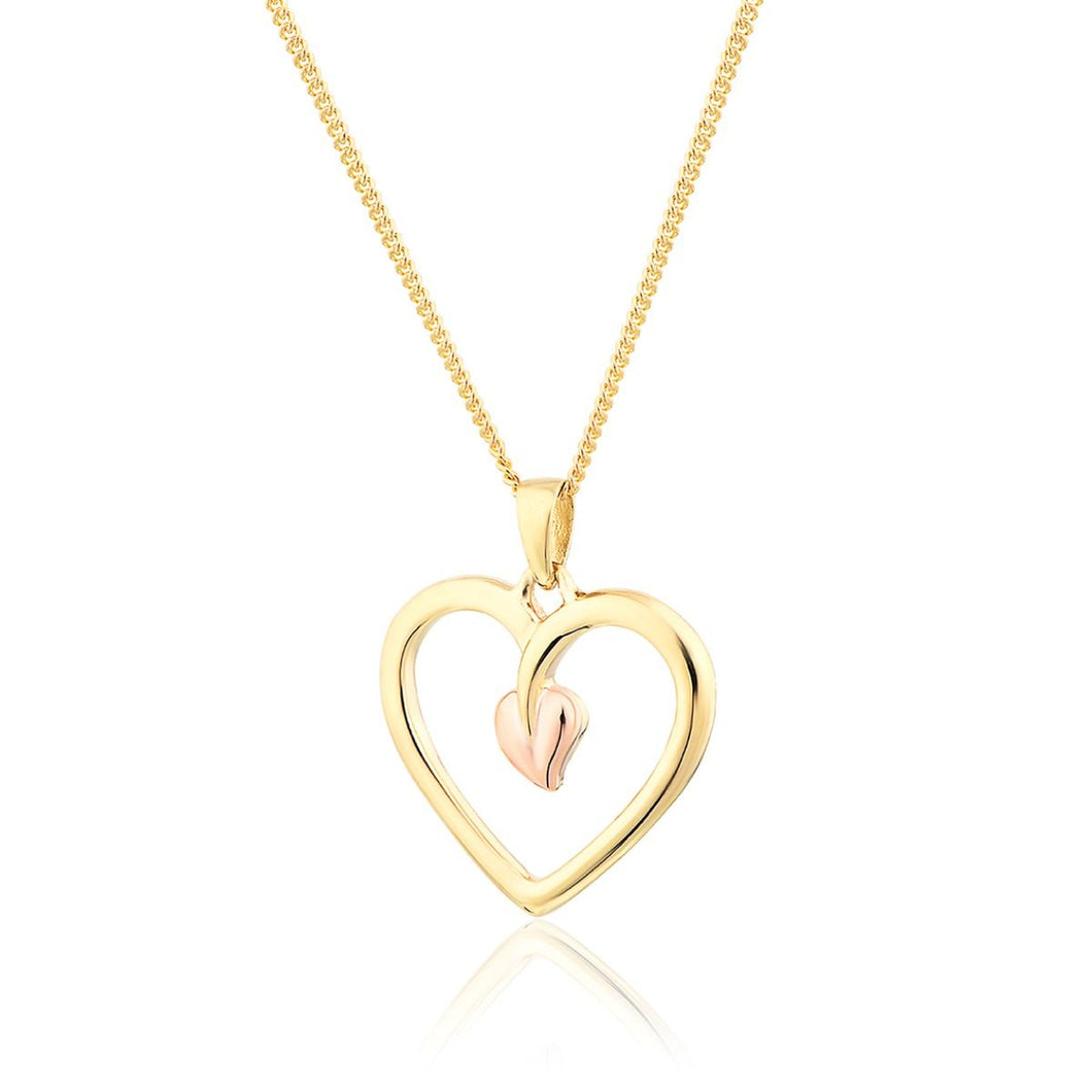 Clogau 9ct yellow gold Tree of Life Heart Necklace | Hooper Bolton