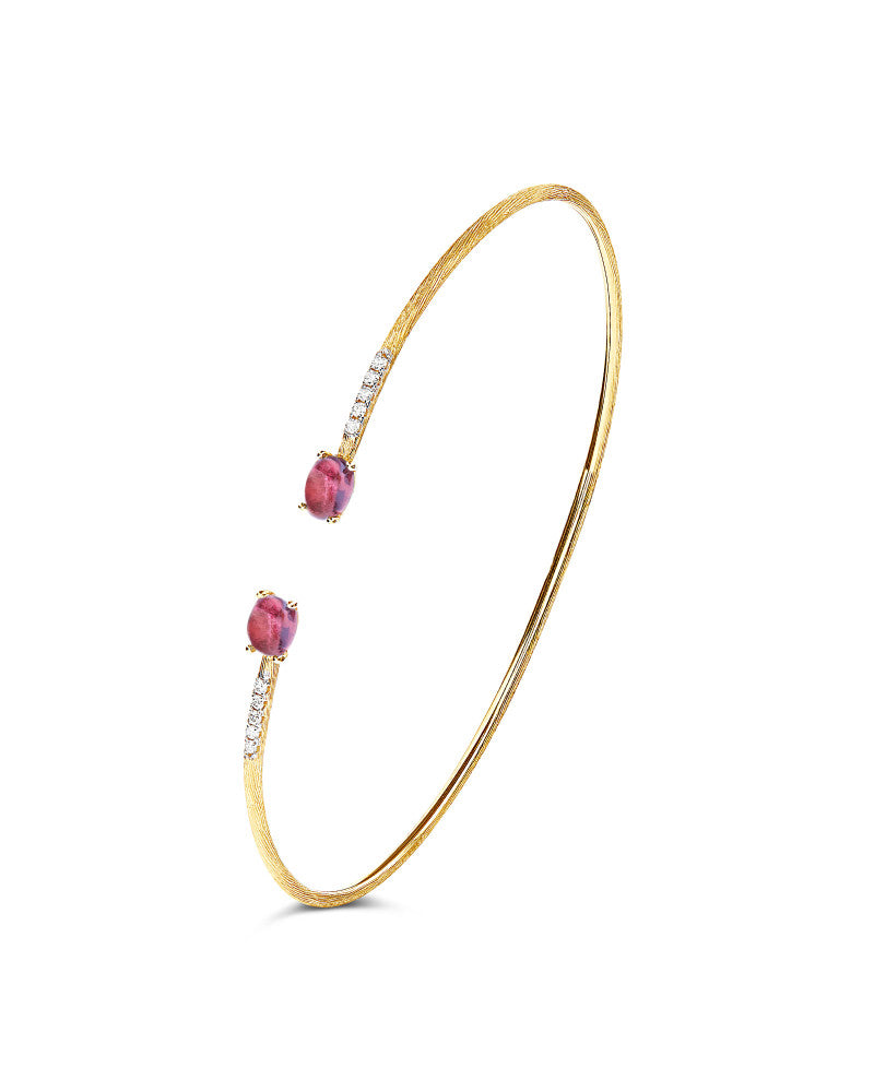 Nanis - 18ct Gold Dancing Pink Tourmalines Bangle | Hooper Bolton