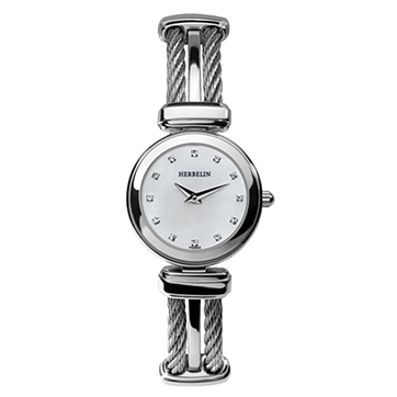 Michel Herbelin - Womens Stainless Steel Cable Watch - Mother of Pearl