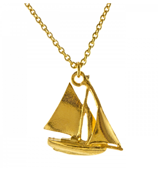 Sailing Boat Necklace | Gold | Alex Monroe | Hooper Bolton | Cheltenham | Official Stockist
