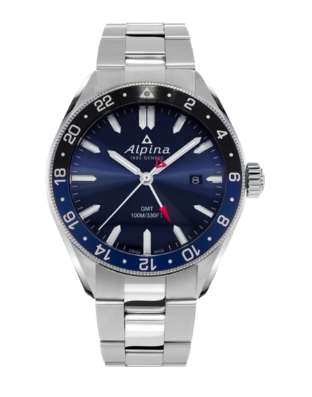 Alpina Watches | ALPINER QUARTZ GMT  NAVY BLUE / BRACELET SKU: AL-247NB4E6B | Hooper Bolton 