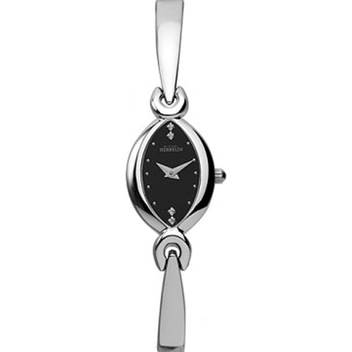 Michel Herbelin - Womens Stainless Steel Salambo Bangle Watch - Black Dial