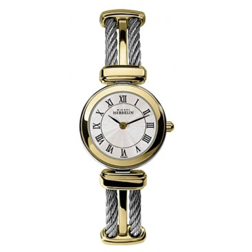 Michel Herbelin - Womens Two Tone Cable Gold Watch